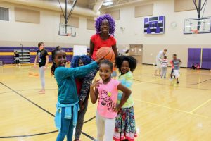 Students enjoyed games and open gym during the English Learner community night.