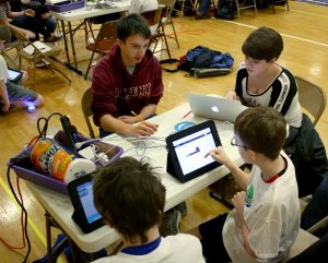 Students from Johnston, Ankeny, Waukee, and Dallas Center-Grimes worked together during the first-ever Hackathon.